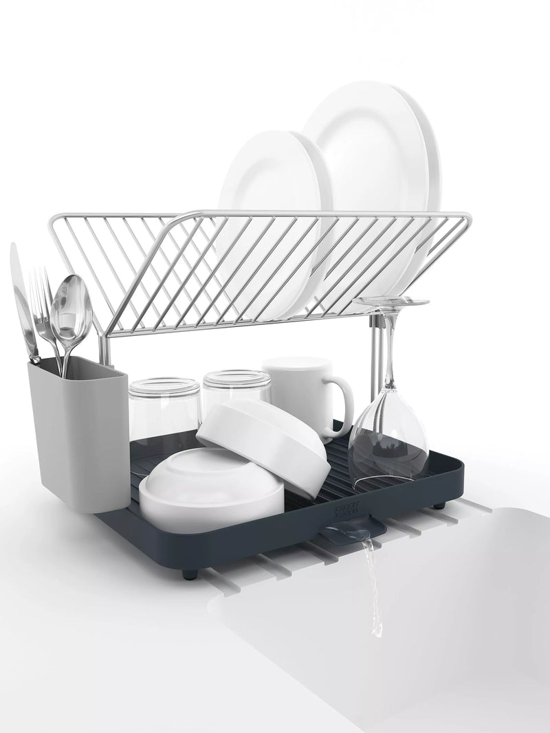 Joseph Joseph two-tier self-draining dish rack with utensil pot, UK version