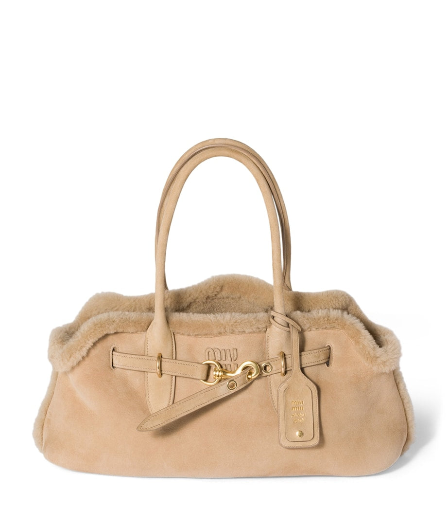 Miu Miu Aventure suede shearling shoulder bag, UK version