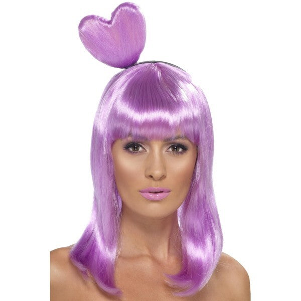Smiffys Candy Queen Wig lilac with heart headband (British brand)