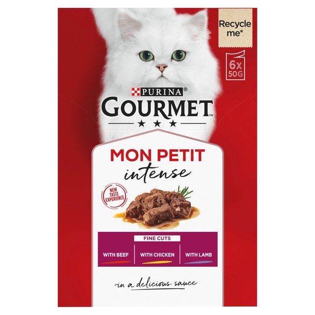 Gourmet Mon Petit Meaty Variety Beef Chicken Lamb Wet Cat Food   6 x 50g GOODS M&S   