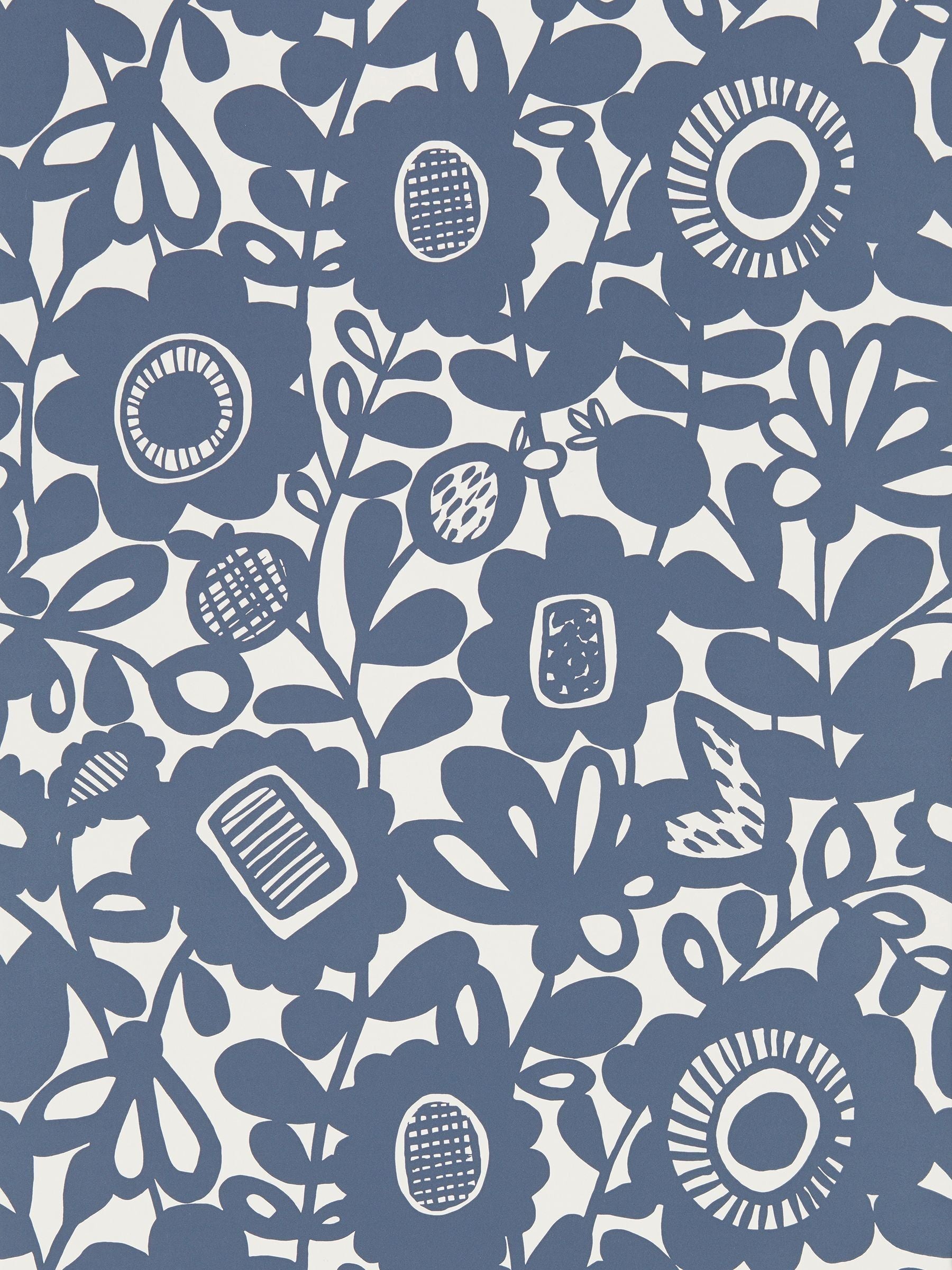 Scion Blue Kukkia wallpaper 10.05m roll - British product