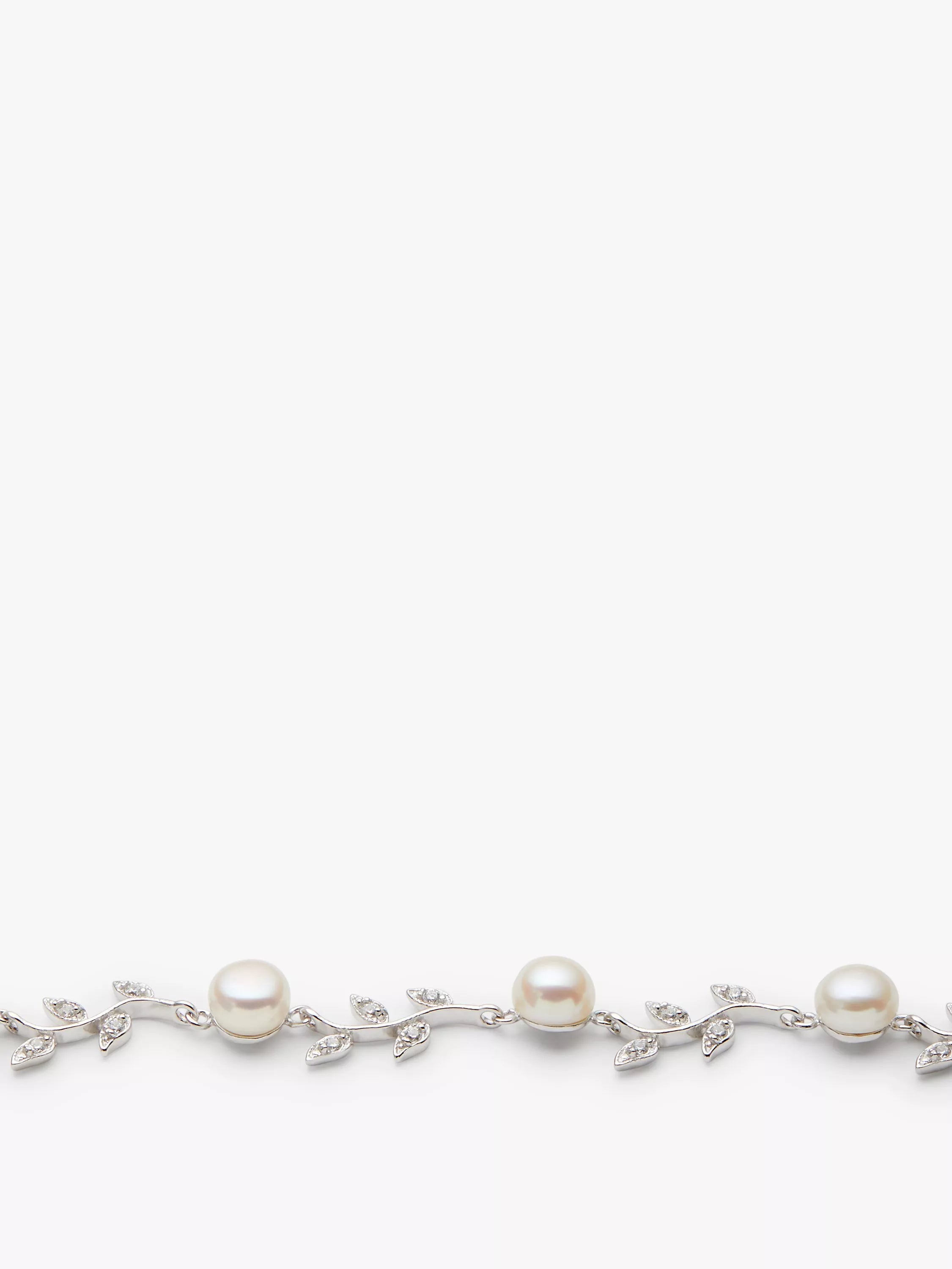 Lido leaf pearl bracelet in sterling silver (British brand)