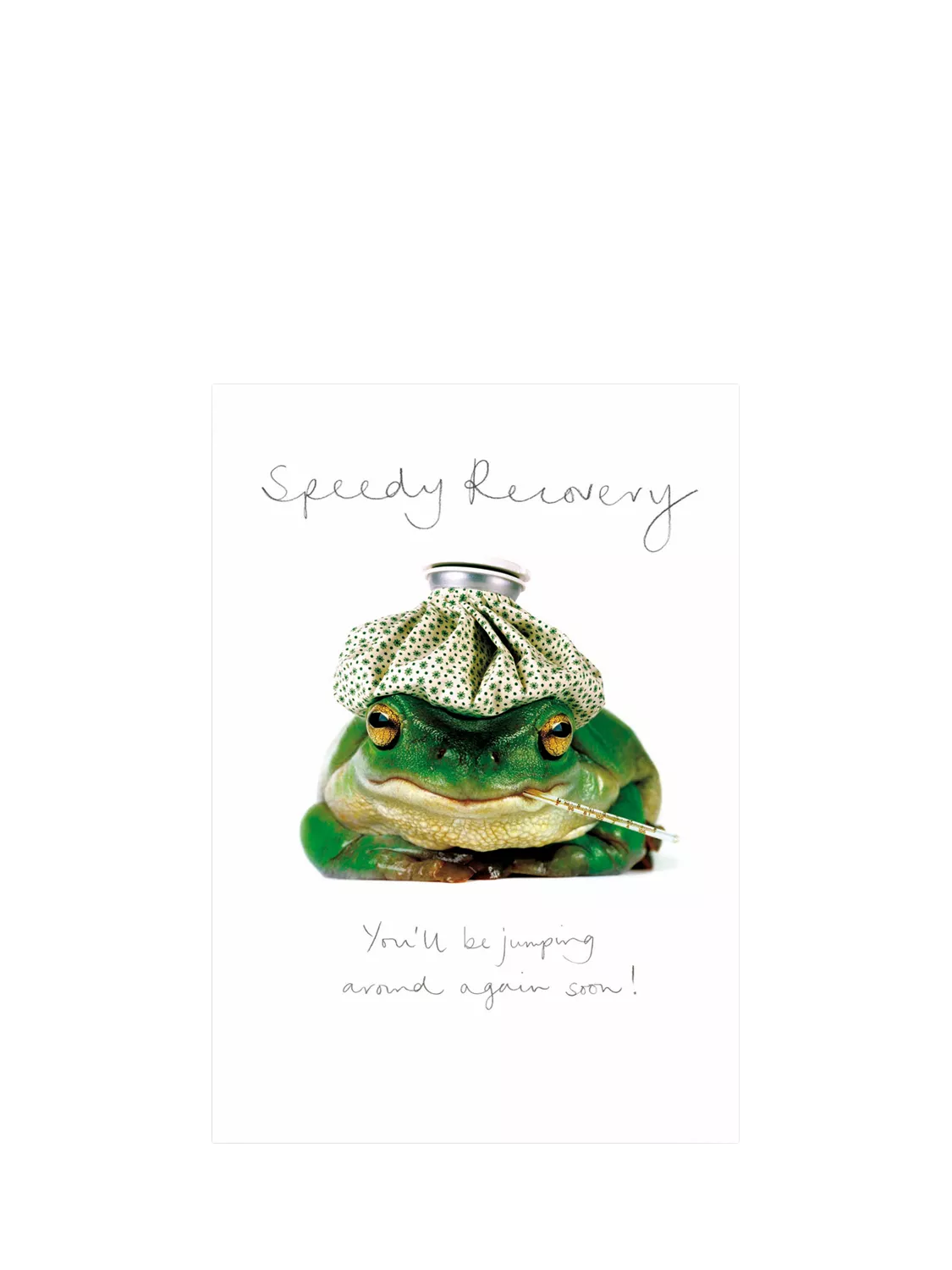 Woodmansterne frog get well card 15x15cm (British brand)