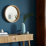 John Lewis Scandi round oak wood wall mirror - British product