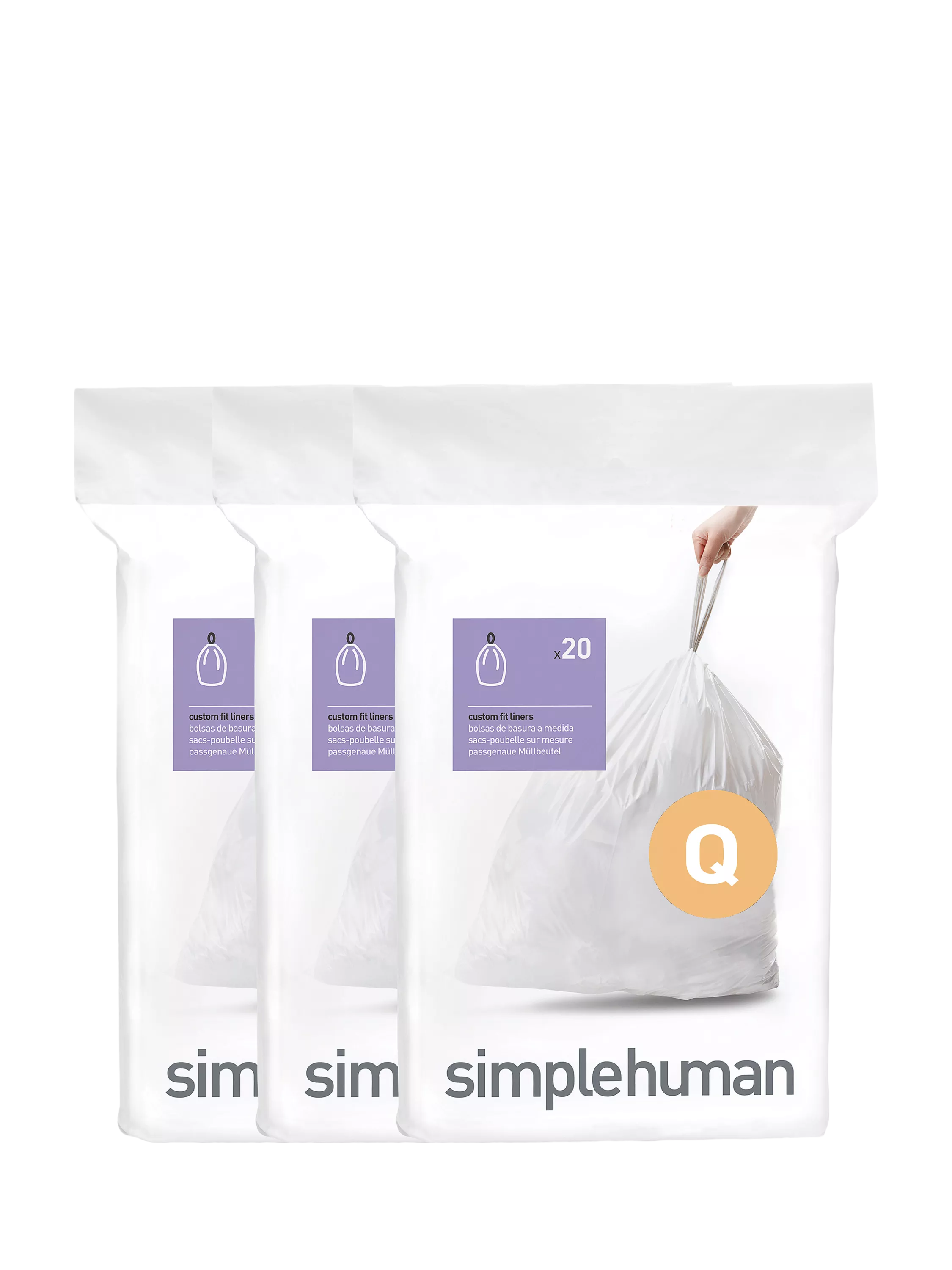 Simplehuman bin liners Code Q pack of 60, UK version