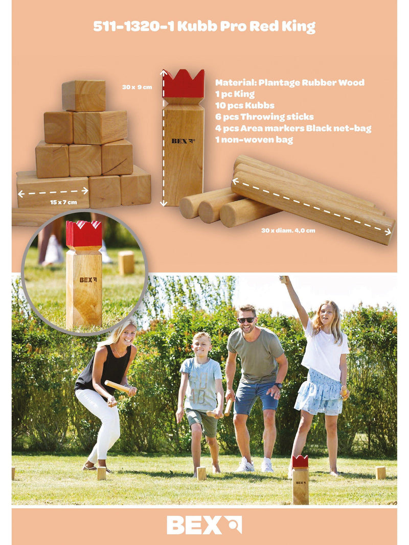 Bex Kubb Pro game set rubber wood (British brand)
