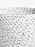 John Lewis white rattan waste paper bin 26cm, UK version