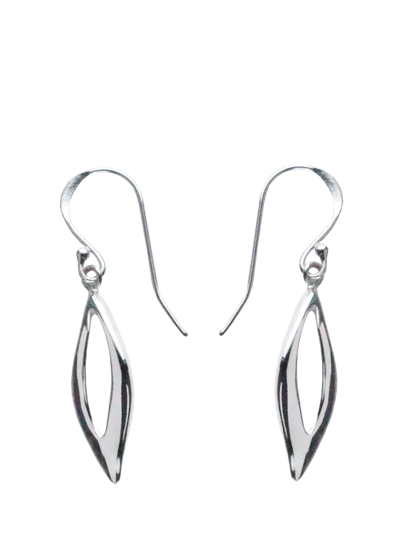 Nina B hook drop earrings silver (British brand)
