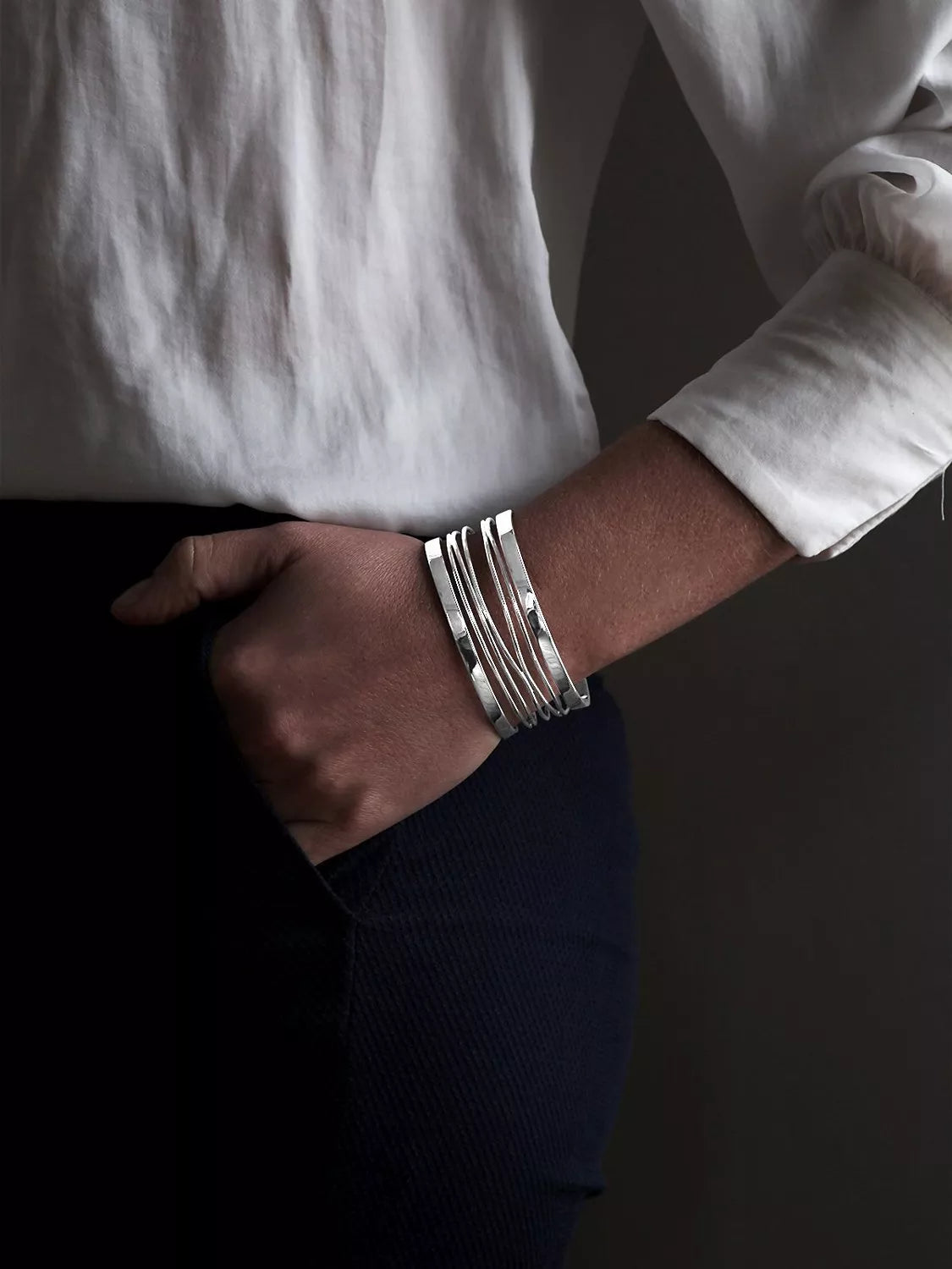 Nina B sterling silver zig zag cuff, UK version