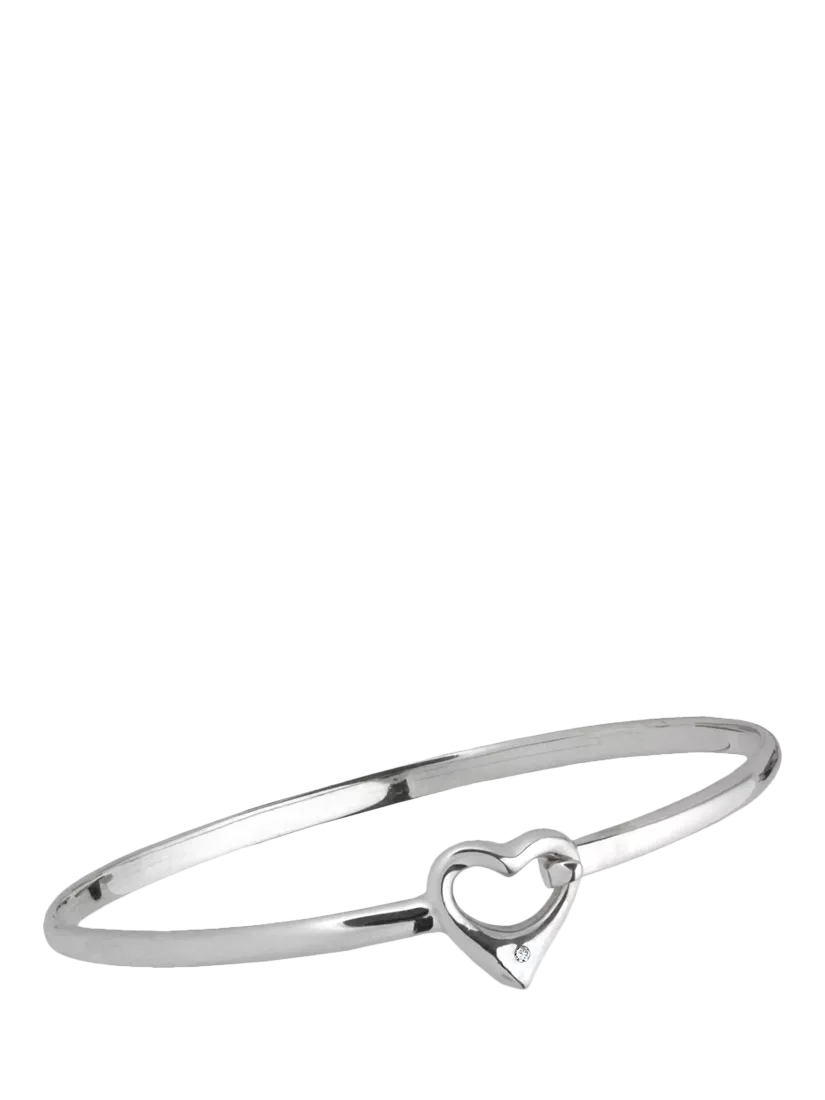 Nina B sterling silver heart diamond bangle - British product