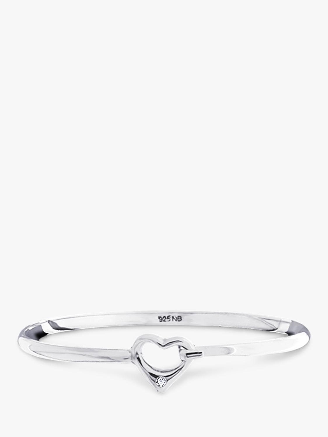 Nina B sterling silver heart diamond bangle - British product