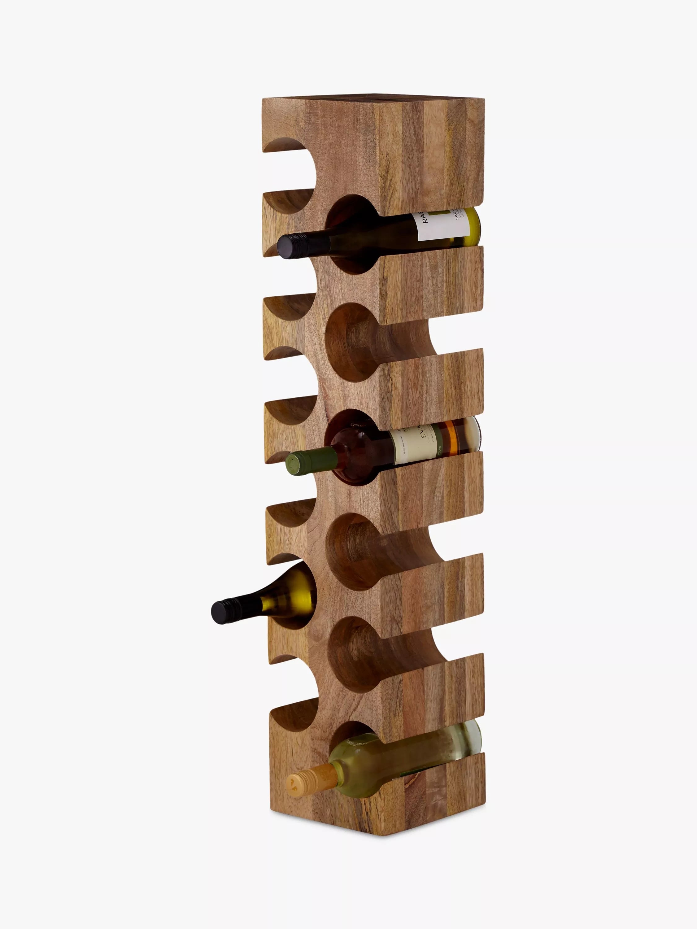 John Lewis mango wood wine rack 12 bottle natural (British brand)