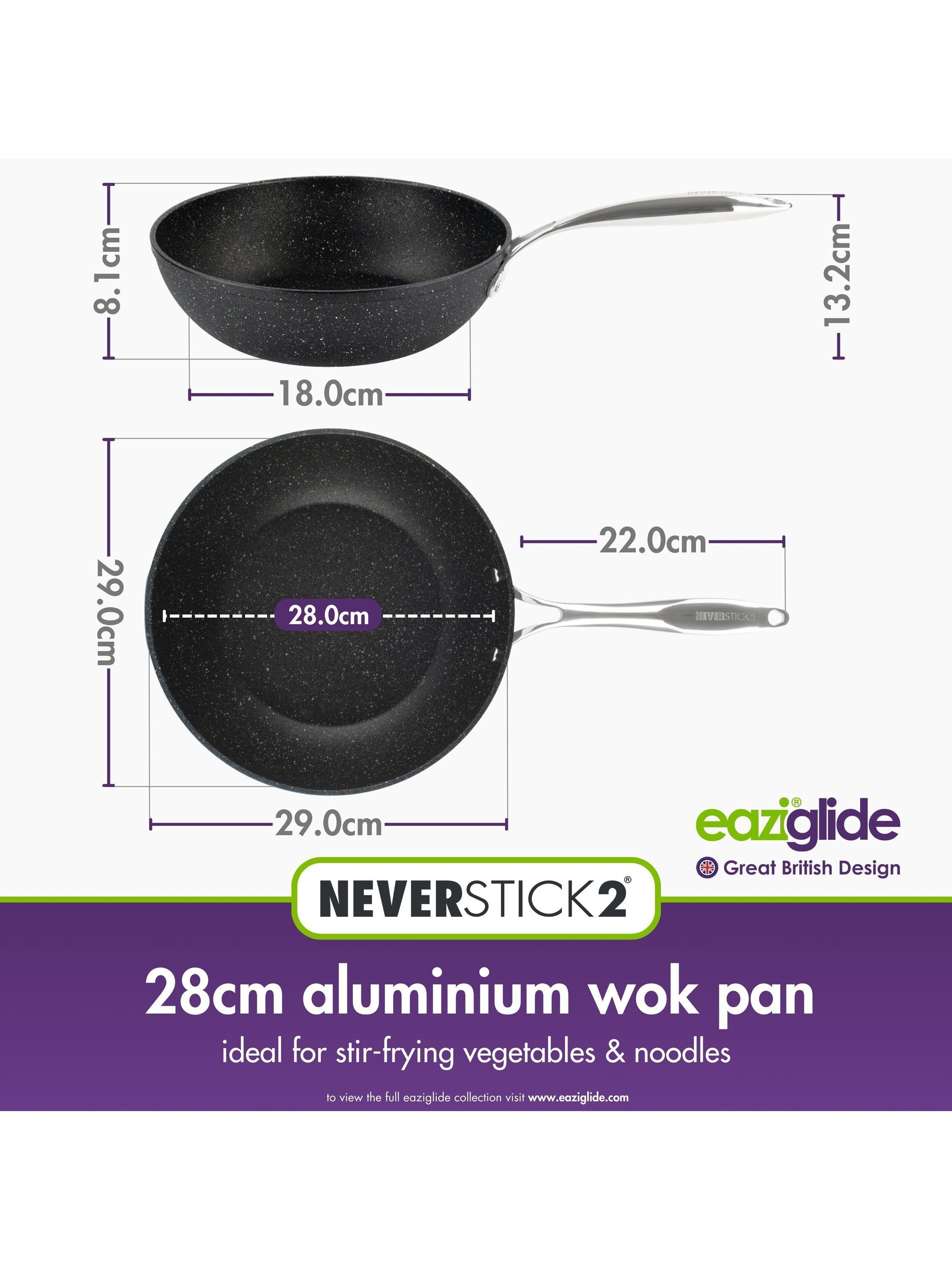 Eaziglide Neverstick2 aluminium non-stick open wok 28cm, UK version