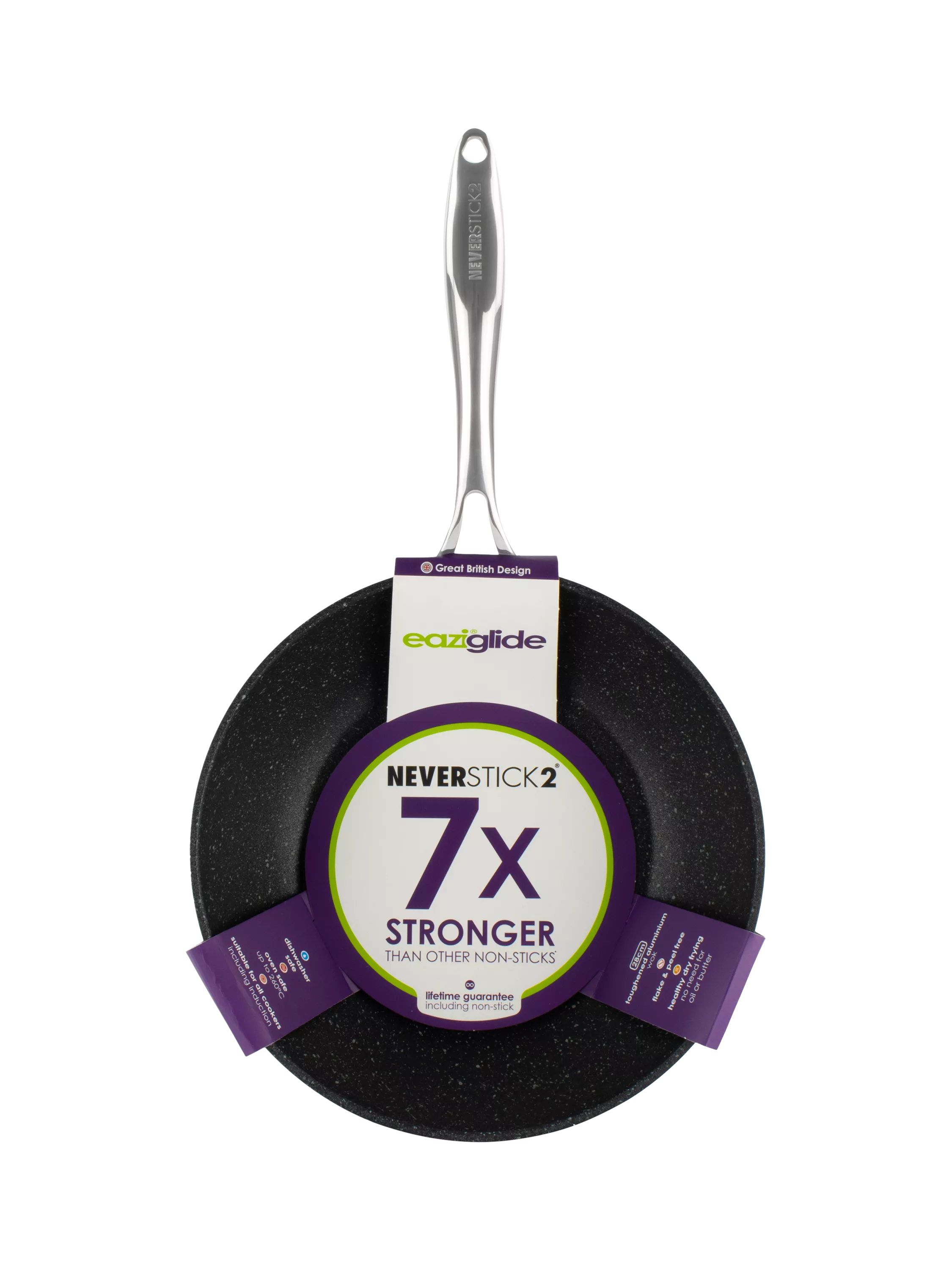 Eaziglide Neverstick2 aluminium non-stick open wok 28cm, UK version
