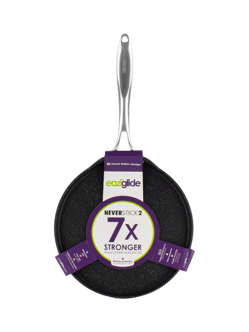 Eaziglide Neverstick2 Aluminum Non-Stick Pancake Pan Black 25cm - British product