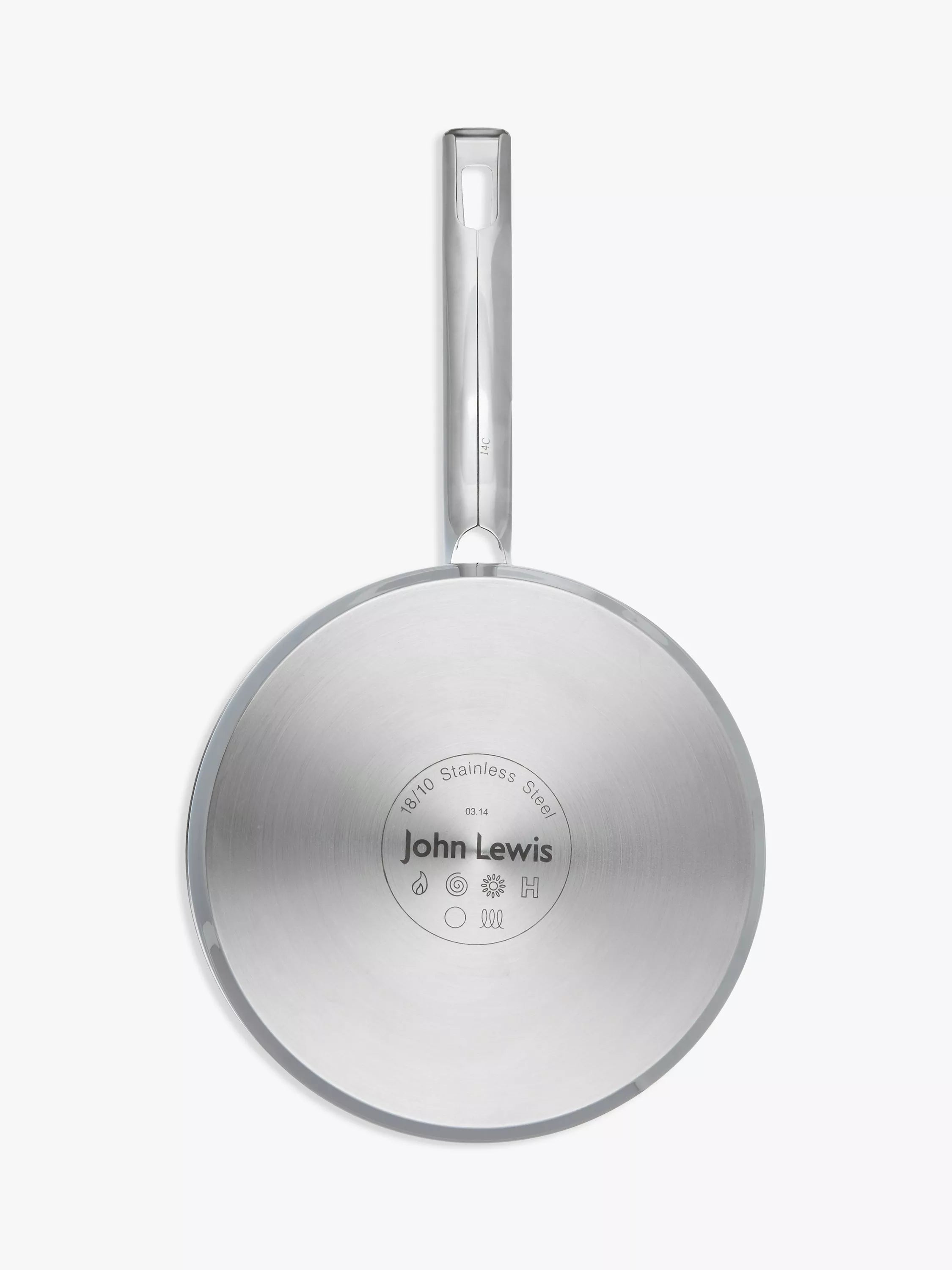 John Lewis stainless steel saucepan set with lids, 3 piece, UK version