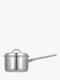 John Lewis stainless steel saucepan set with lids, 3 piece, UK version