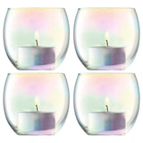 LSA International Pearl Tealight Holder & Candles, Set of 4