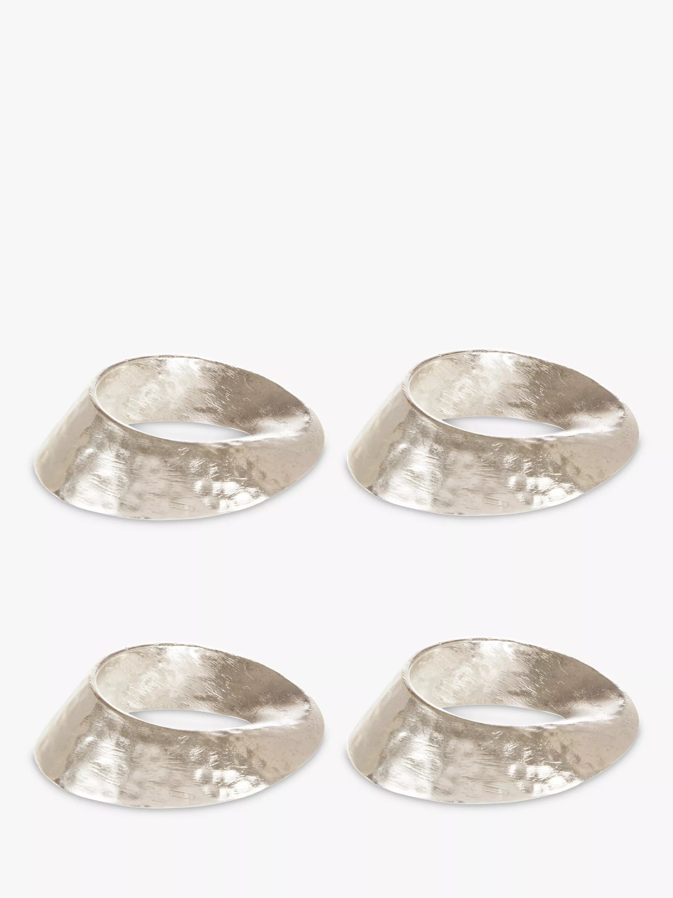 John Lewis Swirl napkin rings set of 4 silver (British brand)
