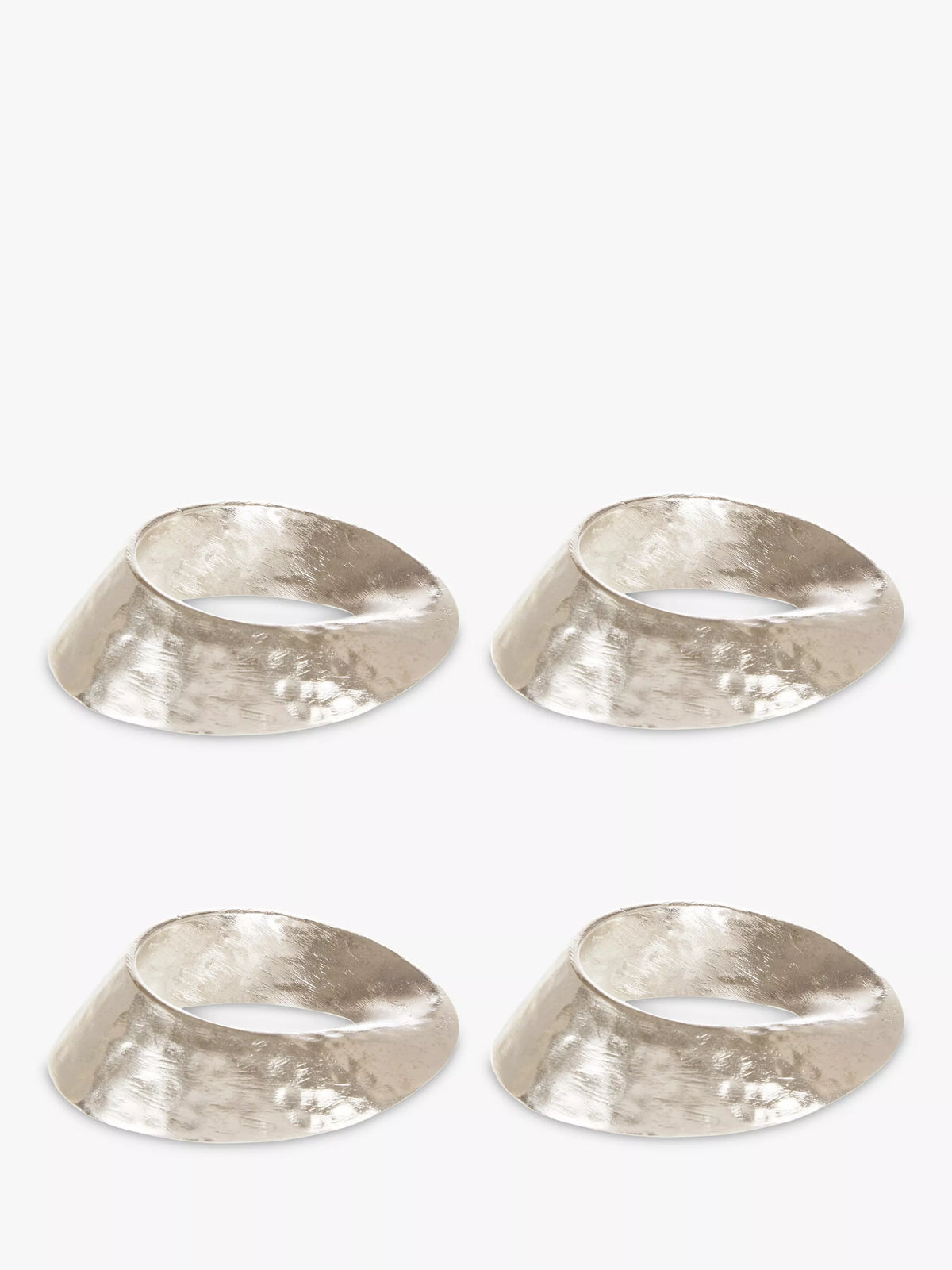 John Lewis Swirl napkin rings set of 4 silver (British brand)