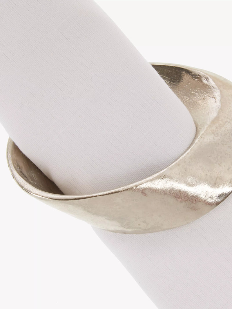 John Lewis Swirl napkin rings set of 4 silver (British brand)