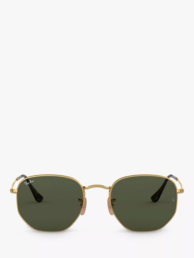 Ray-Ban hexagonal flat lens sunglasses with Flash mirror, UK version