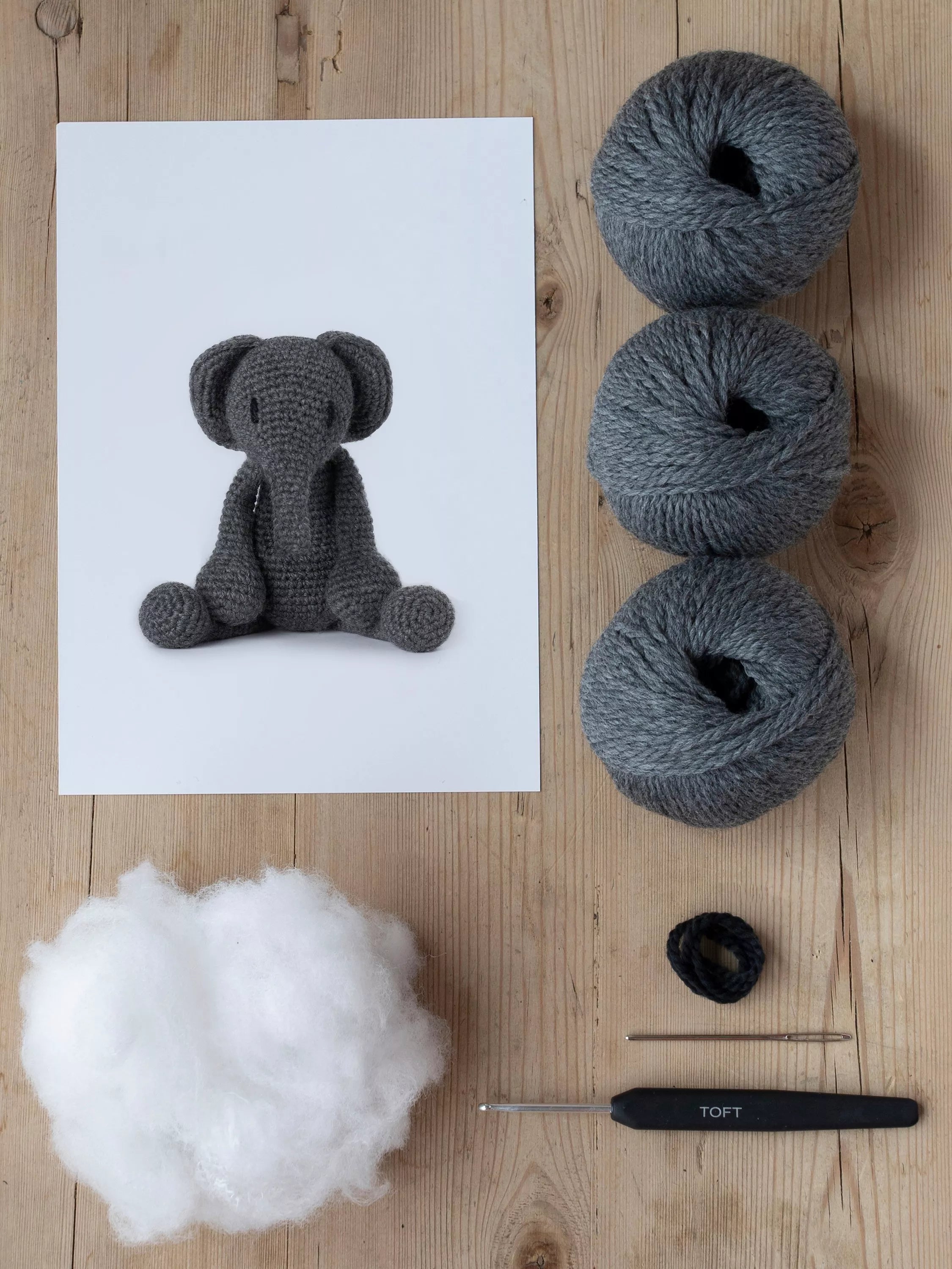 TOFT Bridget Elephant crochet kit, UK version