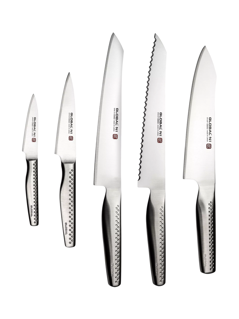 GLOBAL NI Series knife block 6 piece set (British brand)