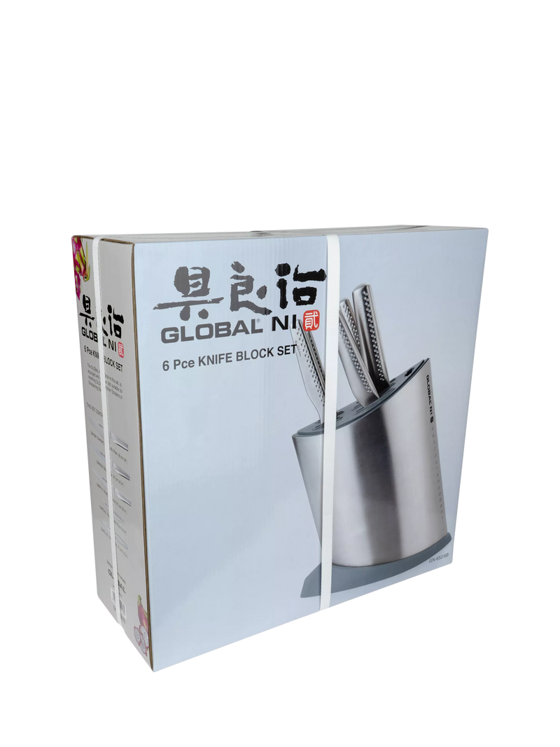 GLOBAL NI Series knife block 6 piece set (British brand)