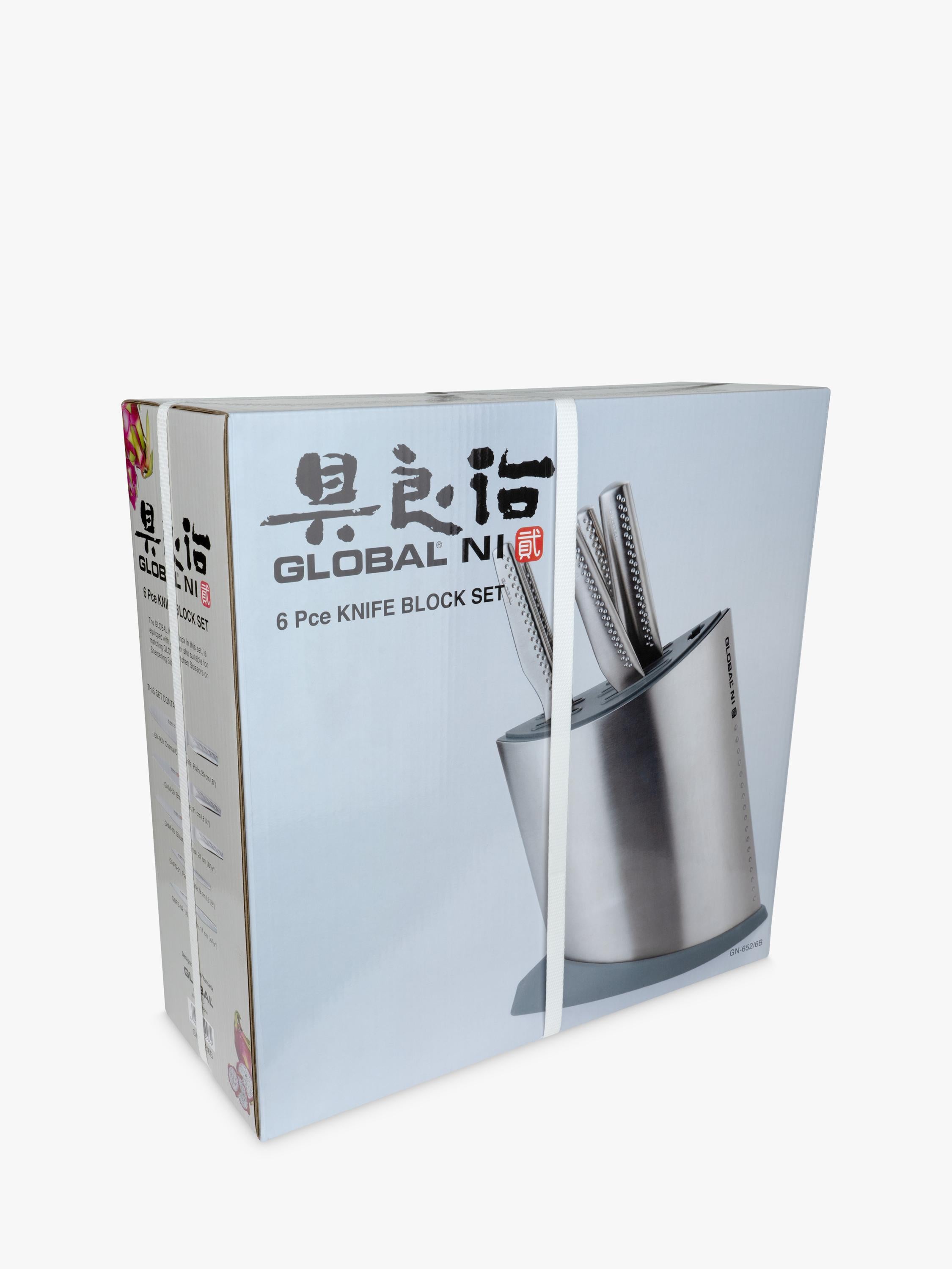 GLOBAL NI Series knife block 6 piece set (British brand)