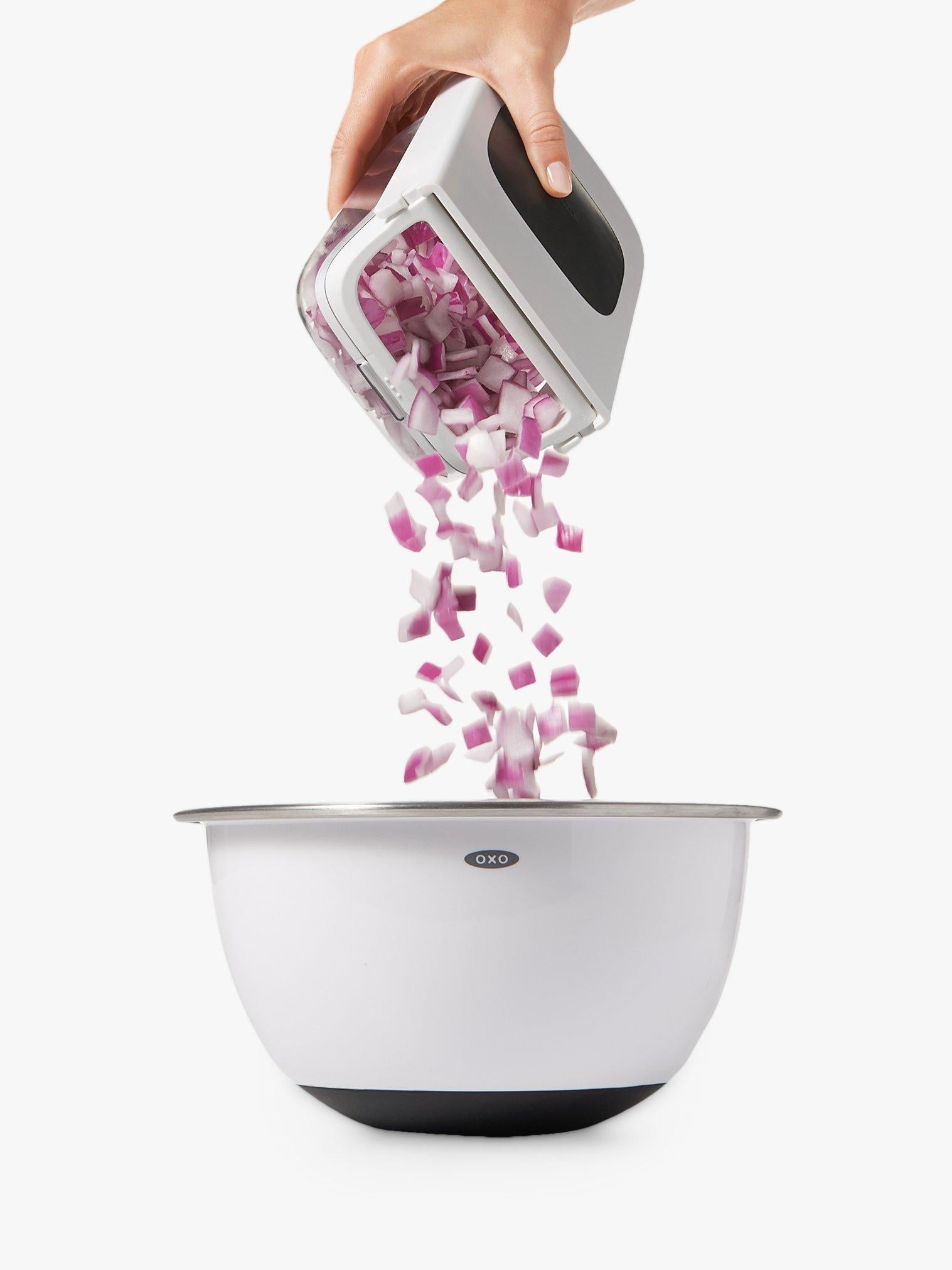 OXO Good Grips Easy Pour Vegetable Chopper, imported from the UK