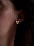 Nina B flower stud earrings gold plated, imported from the UK