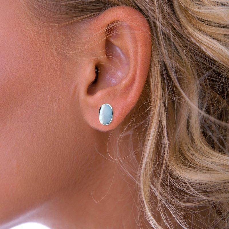 Nina B oval studs sterling silver mother of pearl, imported from the UK