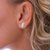 Nina B oval studs sterling silver mother of pearl, imported from the UK