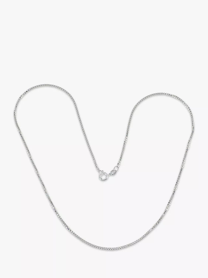 Nina B sterling silver box chain necklace 70cm (British brand)