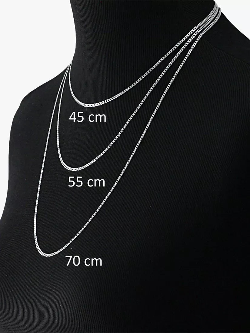 Nina B sterling silver box chain necklace 70cm (British brand)