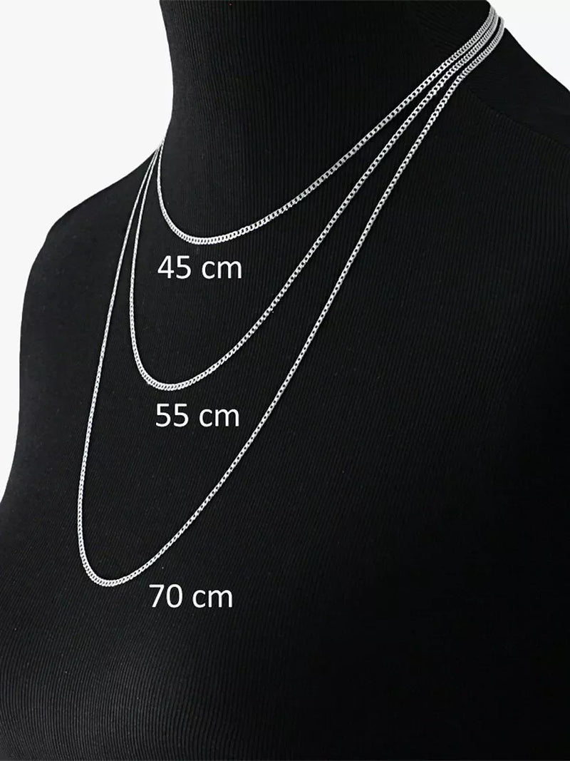 Nina B sterling silver box chain necklace 70cm (British brand)