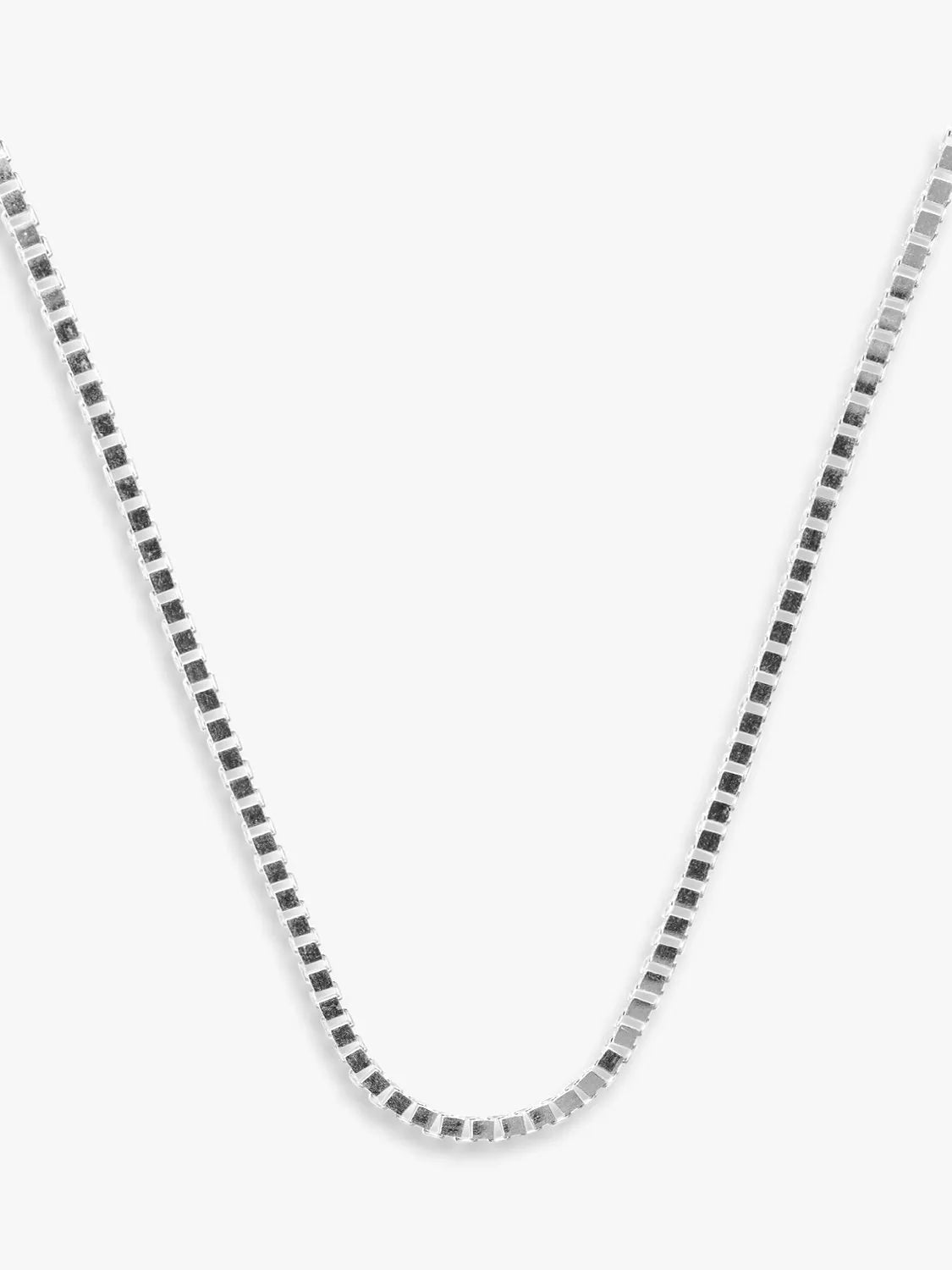 Nina B sterling silver box chain necklace 45cm, UK version
