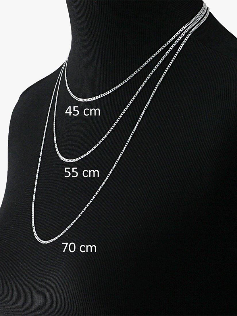 Nina B sterling silver box chain necklace 45cm, UK version