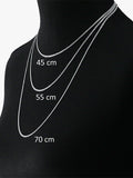 Nina B sterling silver box chain necklace 45cm, UK version