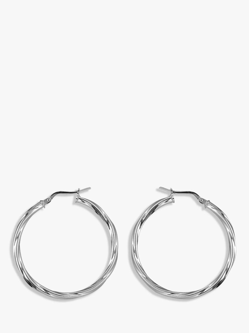 Nina B twisted hoop earrings silver 3cm, UK version