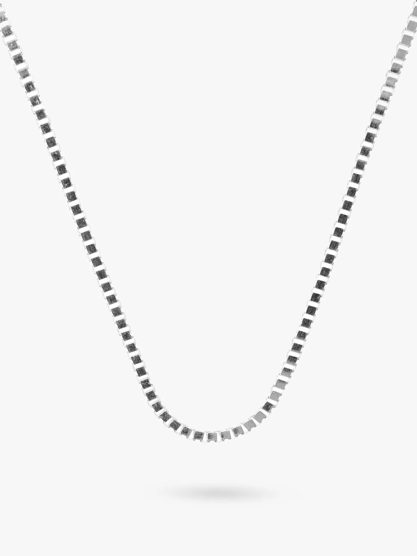 Nina B Unisex Sterling Silver Box Chain Necklace 45cm