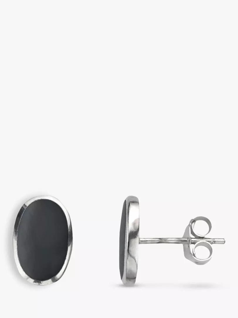 Nina B Oval Stud Earrings with Mother of Pearl