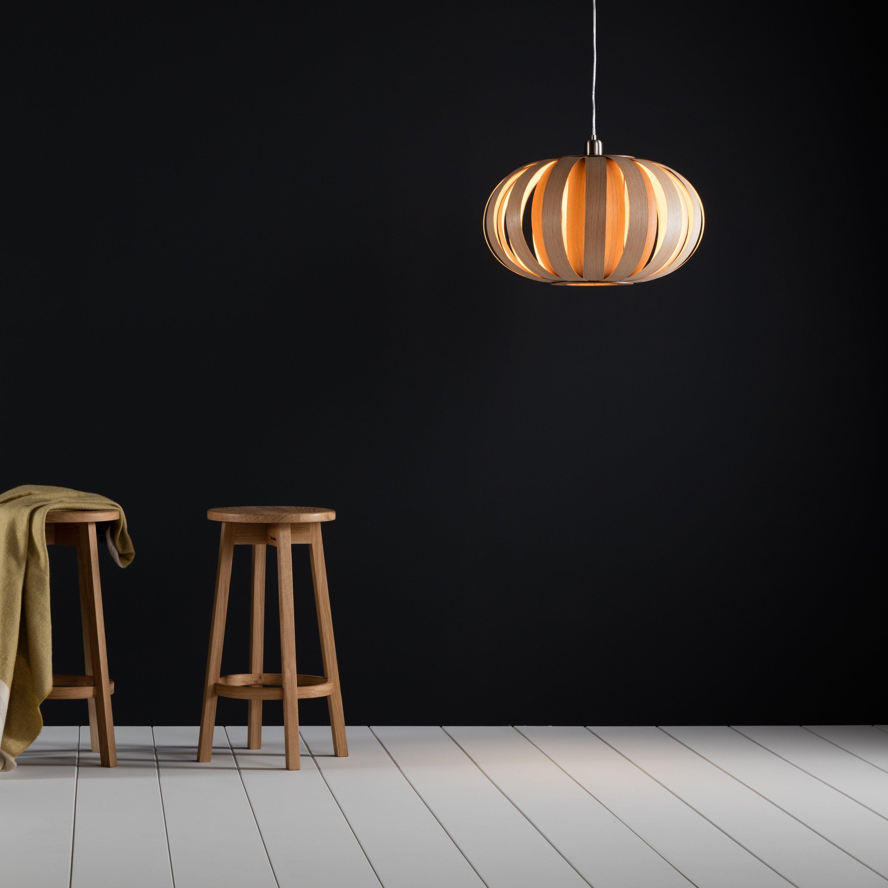 Tom Raffield Urchin pendant light 53cm oak (British brand)