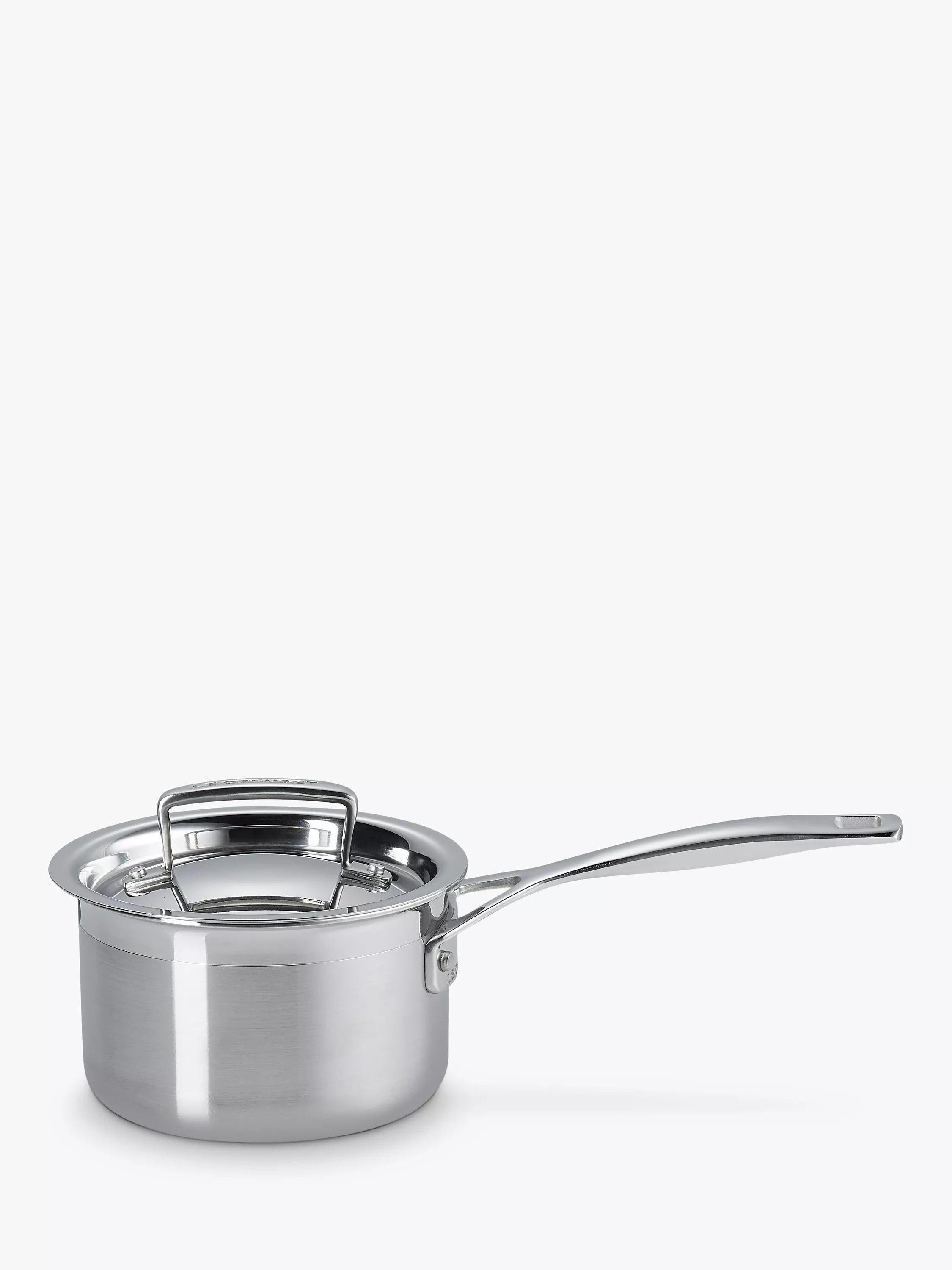 Le Creuset stainless steel lidded saucepan 14cm, UK version