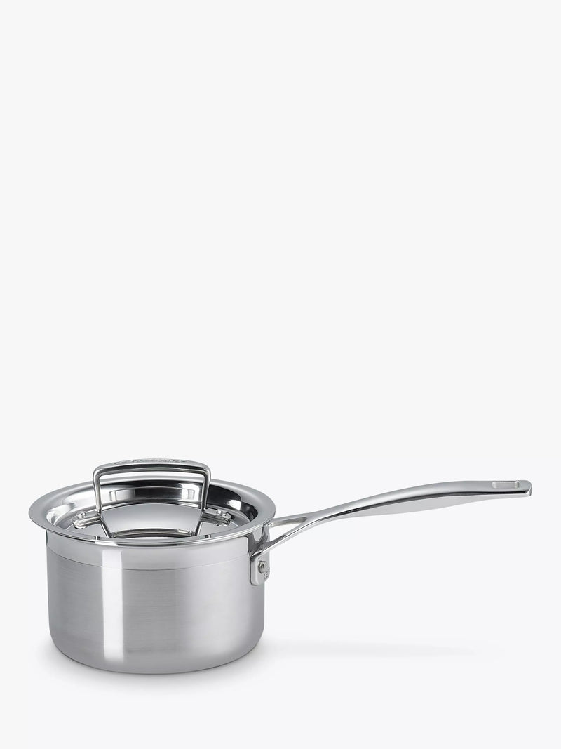 Le Creuset stainless steel lidded saucepan 14cm, UK version