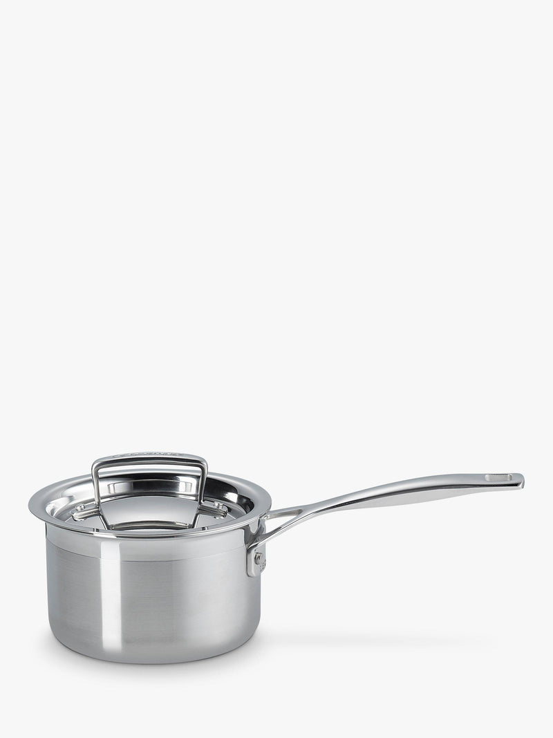 Le Creuset stainless steel lidded saucepan 14cm, UK version
