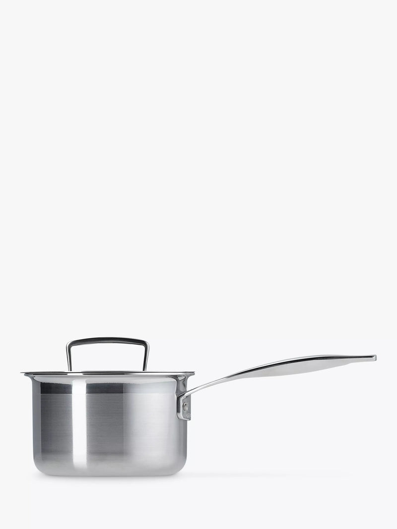 Le Creuset stainless steel lidded saucepan 14cm, UK version