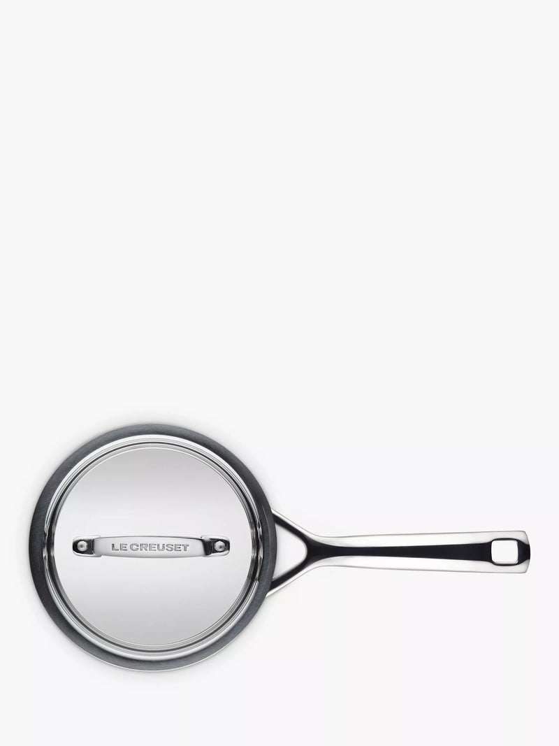 Le Creuset stainless steel lidded saucepan 14cm, UK version