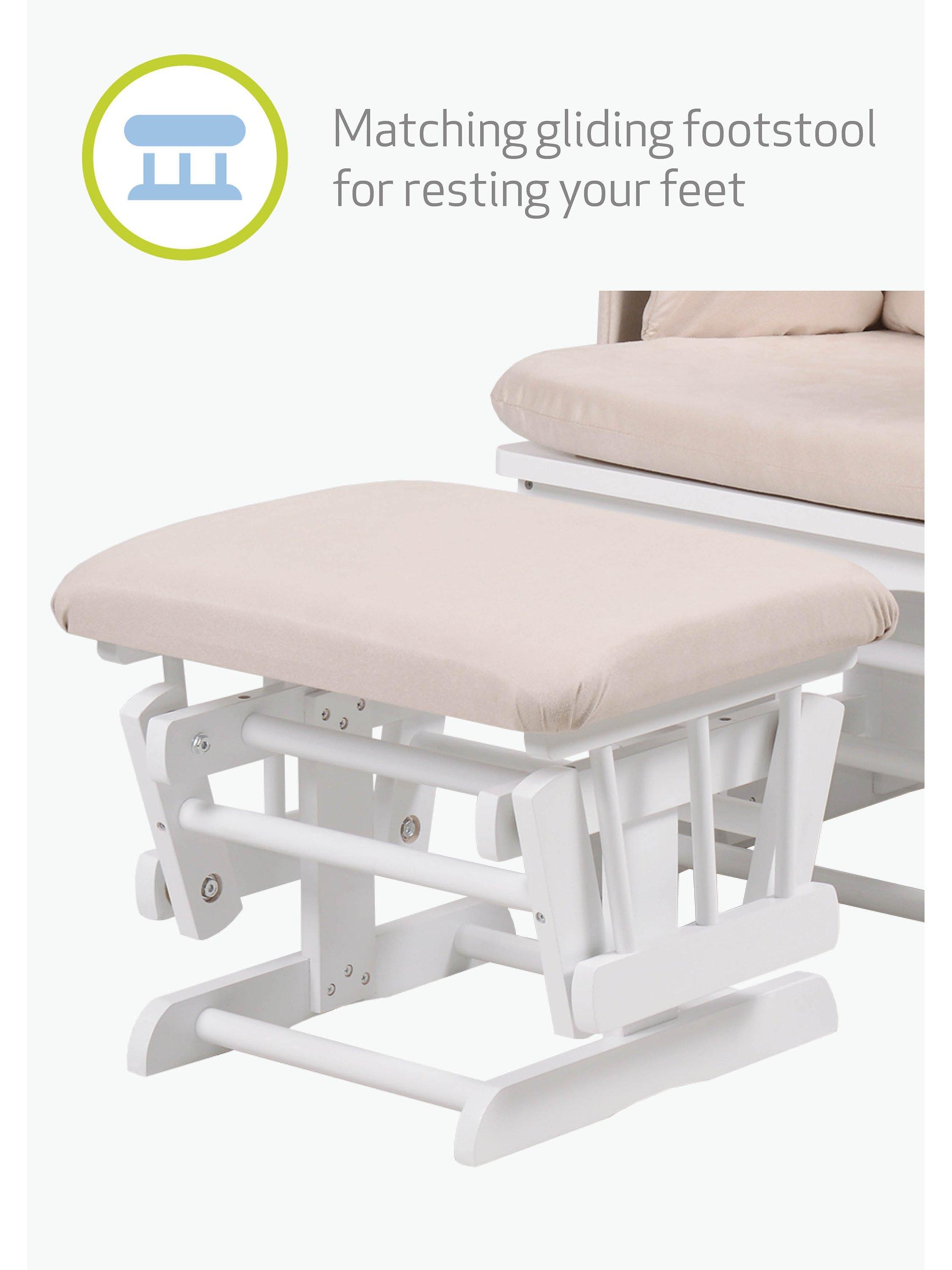 Kub Haywood Reclining Glider Nursing Chair and Footstool, UK version